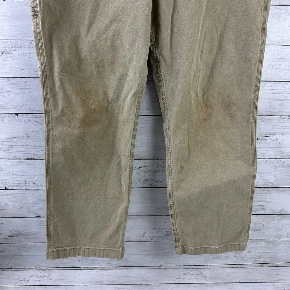 Carhartt Tan Relaxed Fit Pants Mens 40x30 rugged‎ canvas work utility (37x27)